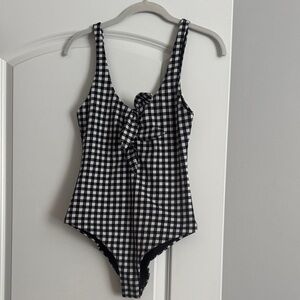 Mara Hoffman Black and White Gingham One-Piece Swimsuit